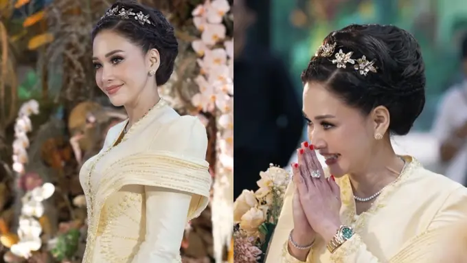 9 Gaya Maia Estianty di Lamaran El Rumi dan Syifa Hadju yang Anggun Bernuansa Butter Yellow